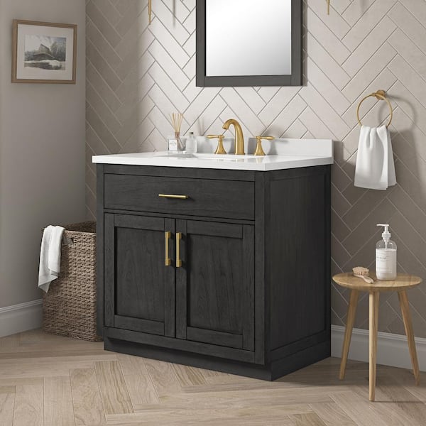 OVE Decors Bailey 36 in. Single Sink Matte Black Bath Vanity