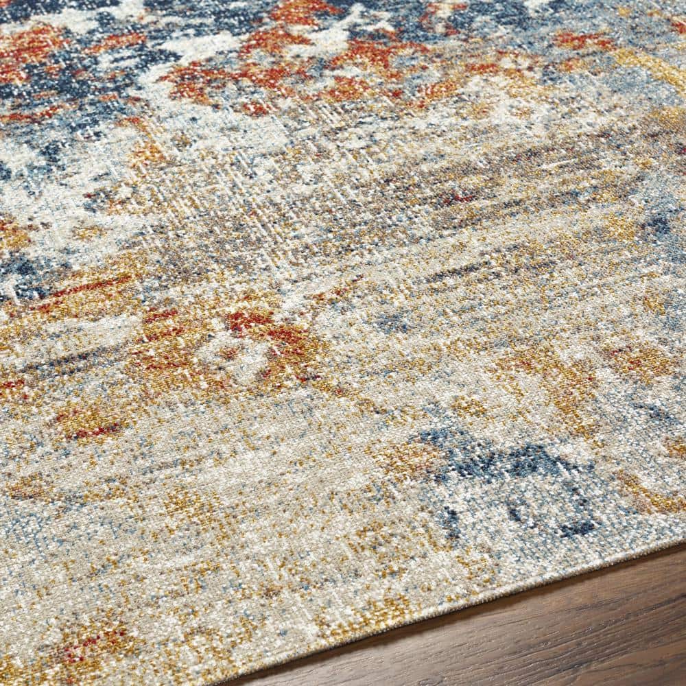 Huntington Beach Multicolor Abstract Polyester Indoor/Outdoor Rug, 5'3" x 7'