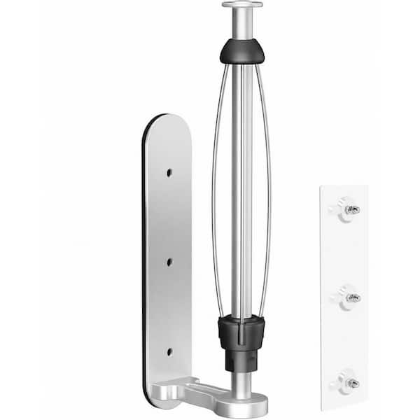 Magnetic Paper Towel Holder for Fridge, No Drill, One Hand Tear Ratchet, Self-Adhesive Wall Mount, Silver