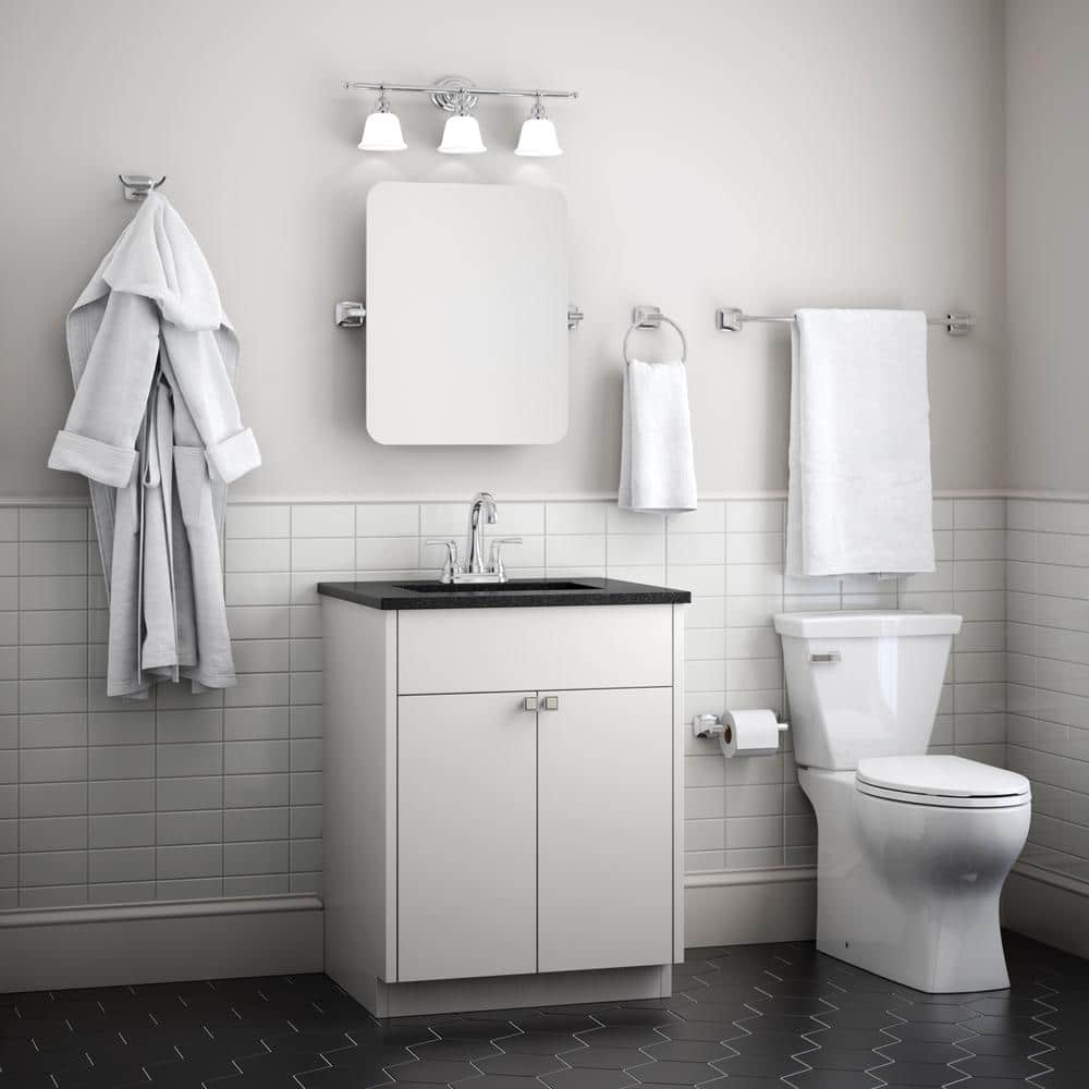 Brushed Nickel 3-Piece Bathroom Hardware Set with 24" Towel Bar
