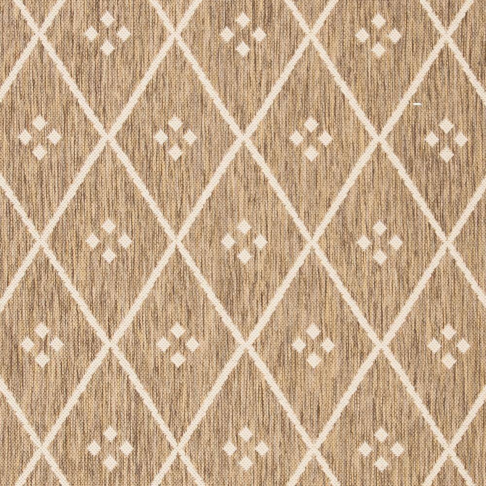 Courtyard Chic 59" Brown & Light Beige Synthetic Rectangular Rug