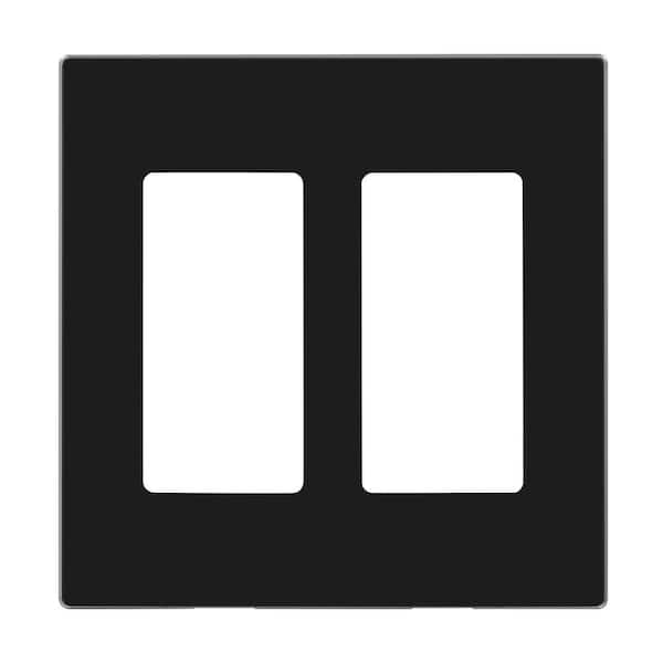 2-Gang Black Decora/Rocker Polycarbonate Standard Screwless Wall Plate (1-Pack) 80309-E