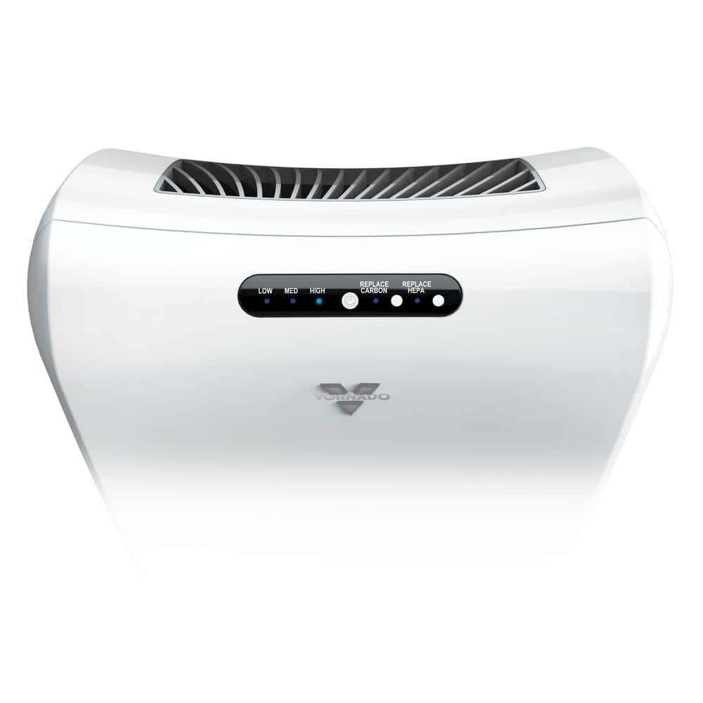 White HEPA and Carbon Filter Console Air Purifier