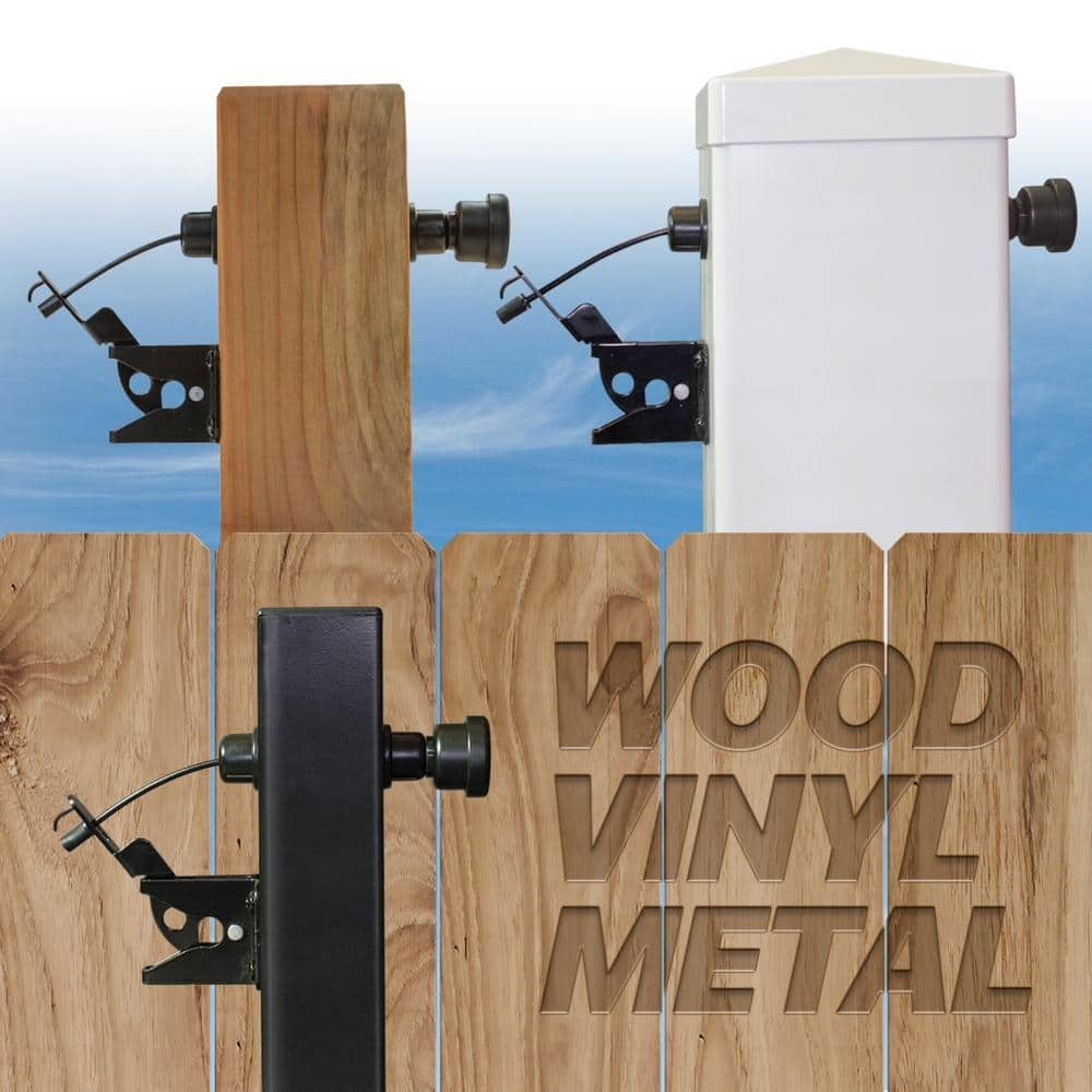Black Adjustable Metal Gate Latch with Dual Sided Operation