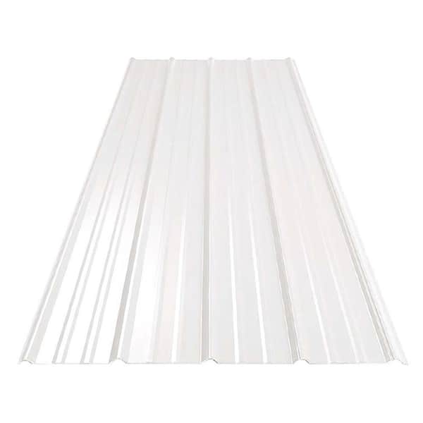 Gibraltar Building Products 8 ft. SM-Rib Galvalume Steel 29-Gauge Roof/Siding Panel in White
