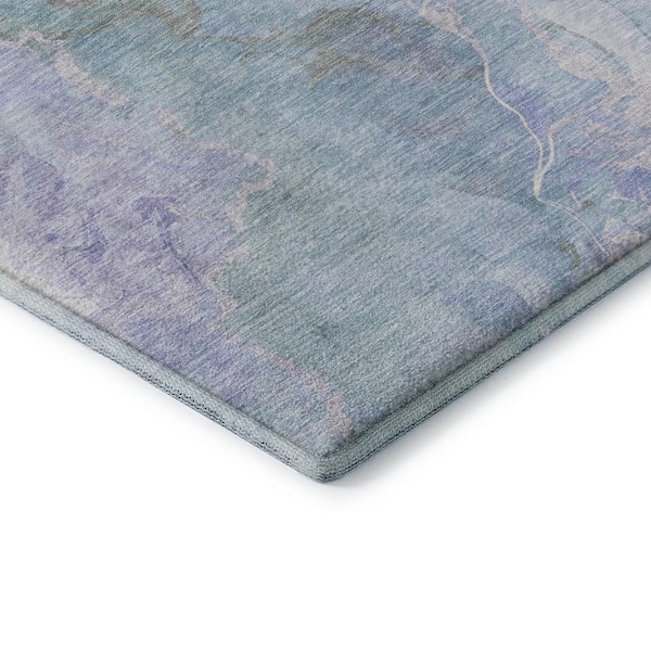 Mayfield Premium Machine Washable Abstract AMF1785 Sky 8 ft. x 10 ft. Area Rug