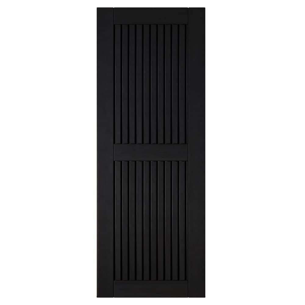 ST 30 in. x 80 in. C-Panel Solid Core Black Vertical Stripe Design Pine Wood Interior Sliding Barn Door Slab price history on PriceWatchPro