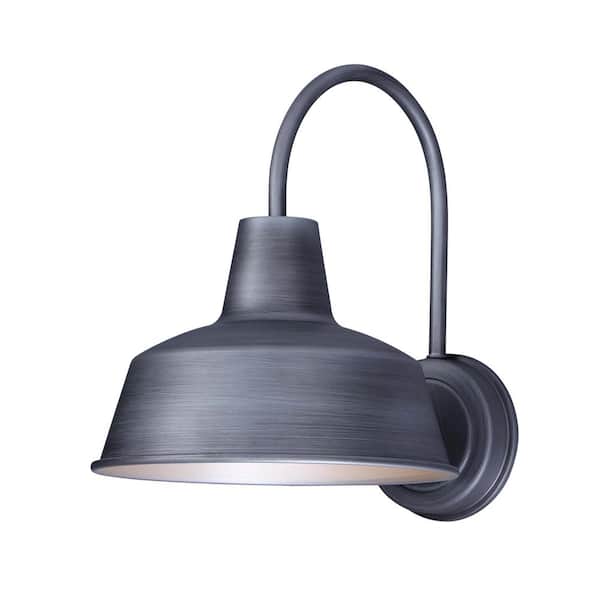 Maxim Lighting Pier M 10.25 in. W 1-Light Weathered Zinc Outdoor Wall Lantern Sconce