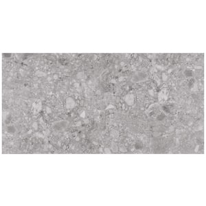 Rizzo Earth Gray 12 MIL x 12 in. x 24 in. Glue Down Terrazzo Look Waterproof Luxury Vinyl Tile (40 sq. ft./Case)