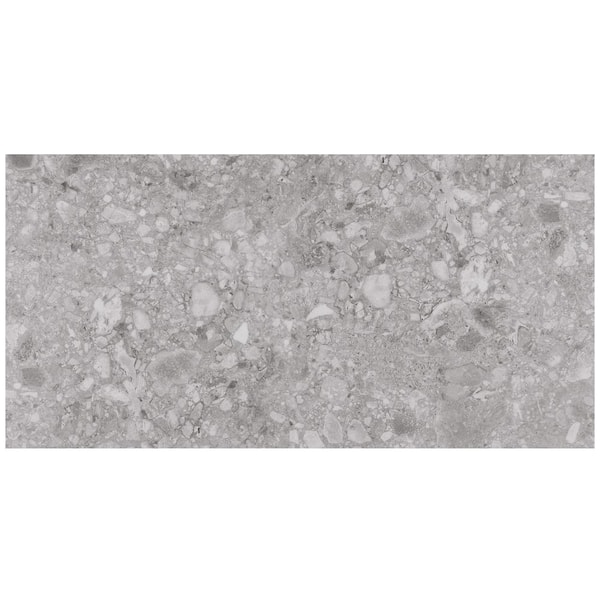 Luxe Terrazzo Earth 12 MIL x 12 in. x 24 in. Glue Down Stone Look Waterproof Luxury Vinyl Flooring (40 sq. ft./Case)