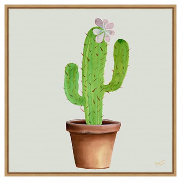 Amanti Art Succulent Symphony I by Marie Elaine Cusson 30 in. W x 30 in. H Canvas Float Frame in Brown