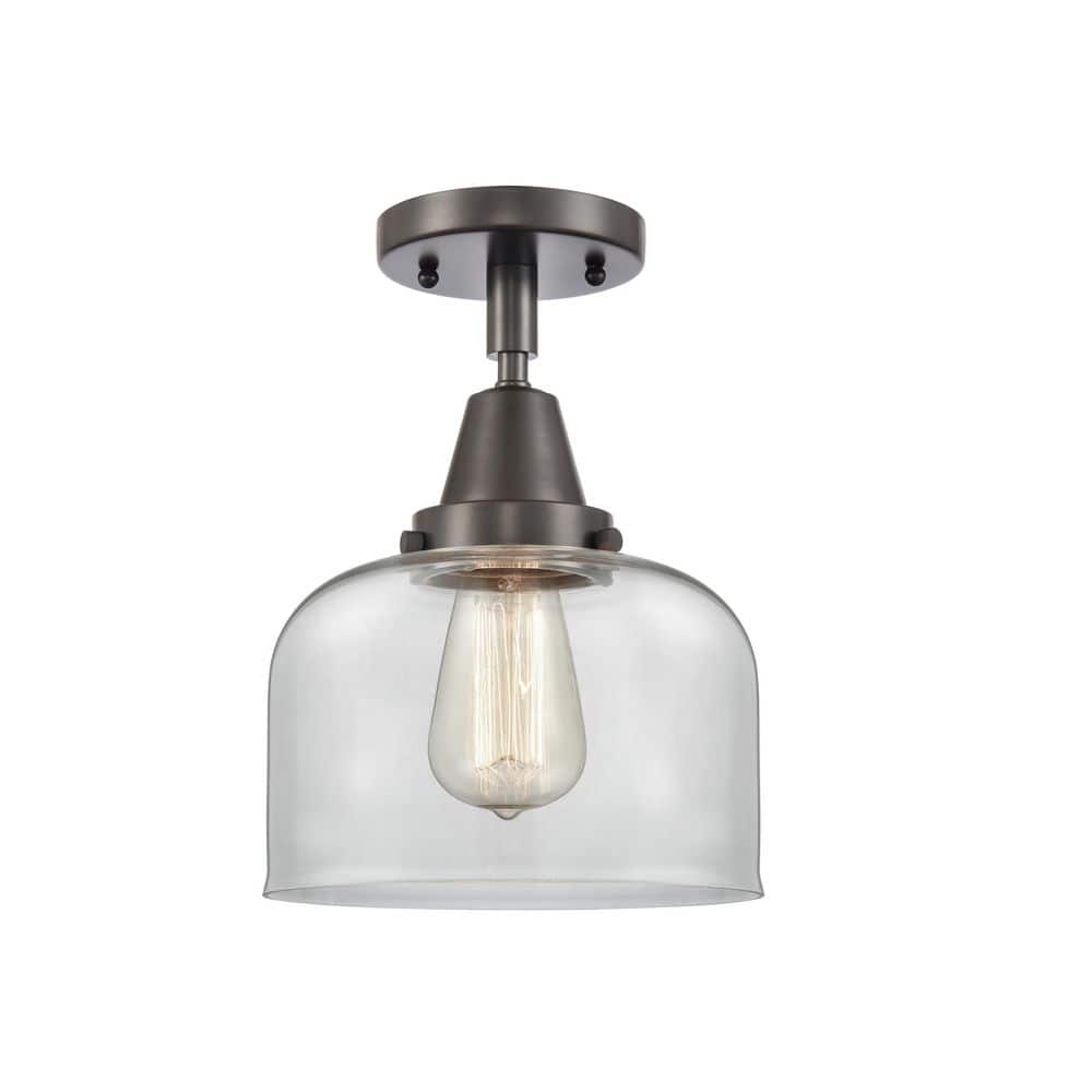 Bell 8 in. 1-Light Oil Rubbed Bronze Industrial Flush Mount with Clear Glass Shade price history on PriceWatchPro