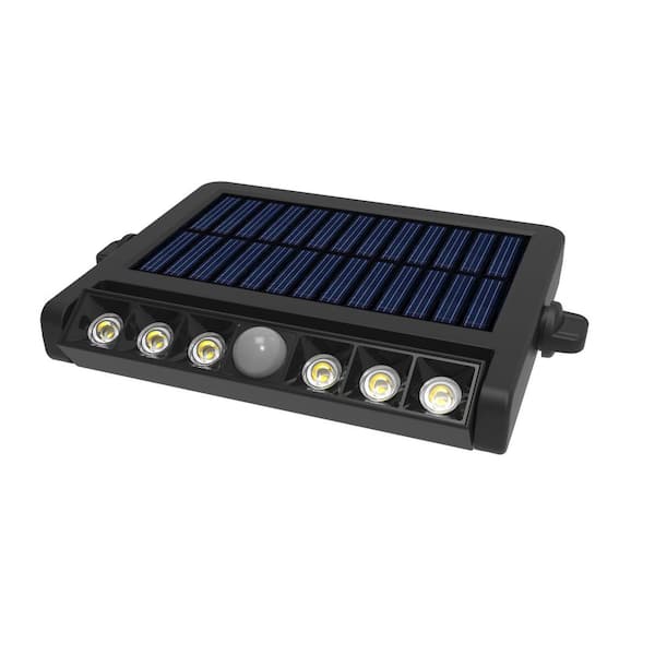 Mediterraneo Tara 500 Lumens Black Integrated LED Solar Multi-Function Wall Light with Rotatable Bracket