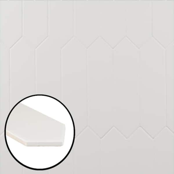 Ivy Hill Tile Saloni White 2.95 in. x 11.81 in. Polished Picket Ceramic Wall Tile (5.91 sq. ft./Case)