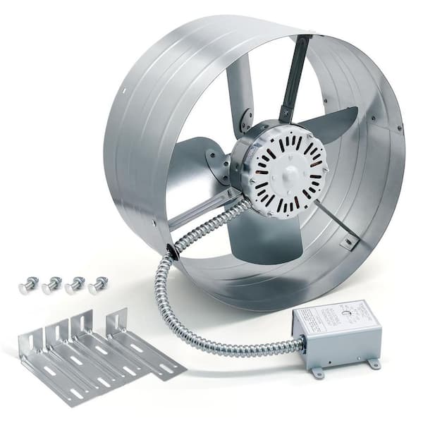15 Gable Mount Ventilation Fan with Adjustable Thermostat for Attic Shed Garage 1600CFM 2400 sq. ft Coverage