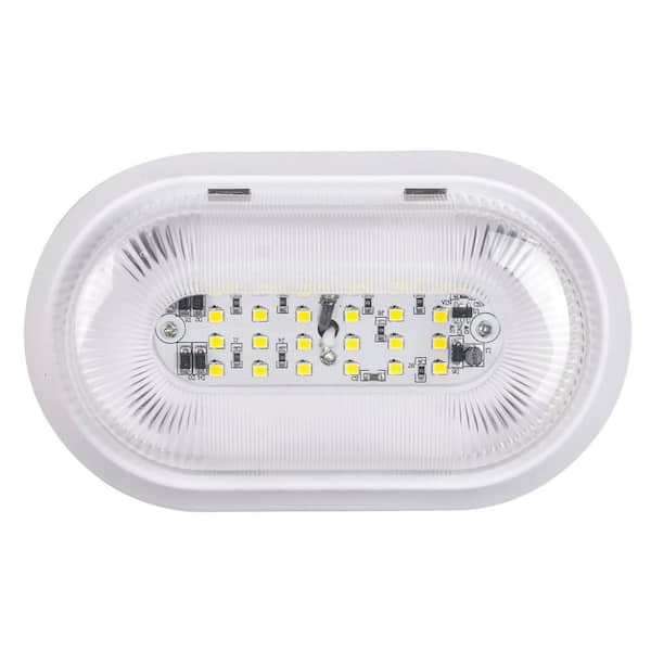 280 Lumen RV Porch Light with Aluminum Plate-10-24 Volt DC, White