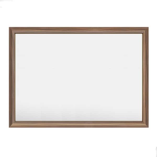 40 in. W x 30 in. H Rectangular Aluminum Alloy Framed and Tempered Glass Wall Bathroom Vanity Mirror in Dark Brown Wood