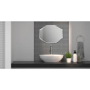 28 in. x 22 in. Frameless Beveled Octagon Mirror Geometric Modern No Frame Accent Wall Mirror for Bathroom Vanity