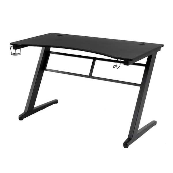 OS Home and Office Furniture Gamers Only 47 in. H Rectangular Tactical Carbon Fiber Laminated Top Computer Desk with Cup Holder