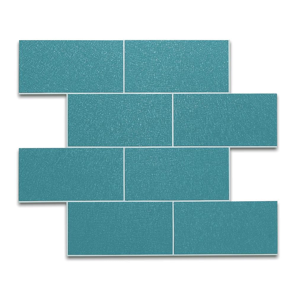 Yipscazo 12 in. x 12 in. PVC Malachite Green Peel and Stick Backsplash