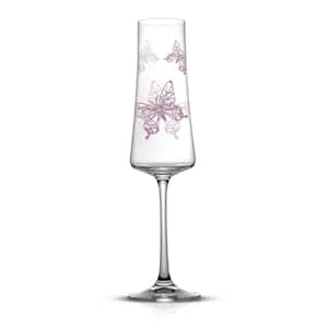 Meadow Butterfly 10 oz. Crystal Stemmed Champagne Flute Glass Set (Set of 2)