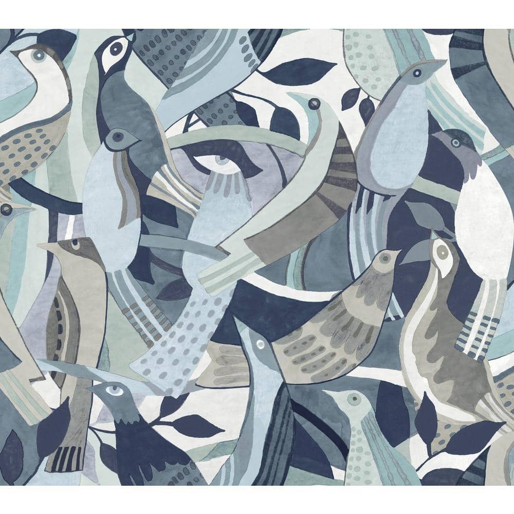 Blue Fauvist Flock Matte Non-Pasted Paper Wallpaper price history on PriceWatchPro