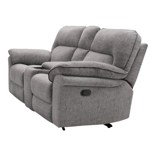 Monku 2-Piece Light Gray Polyester Reclining Living Room Set