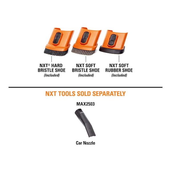 RIDGID - 2-1/2 in. NXT Max Car Nozzle Shoe Kit Attachments with Hard, Soft and Rubber Bristles for RIDGID NXT Wet Dry Vacs