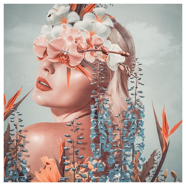 VENICE BEACH Collections Beauty from within Flowerhead Unknown 1 Piece Unframed Canvas Drawing Print 14 in. x 14 in.