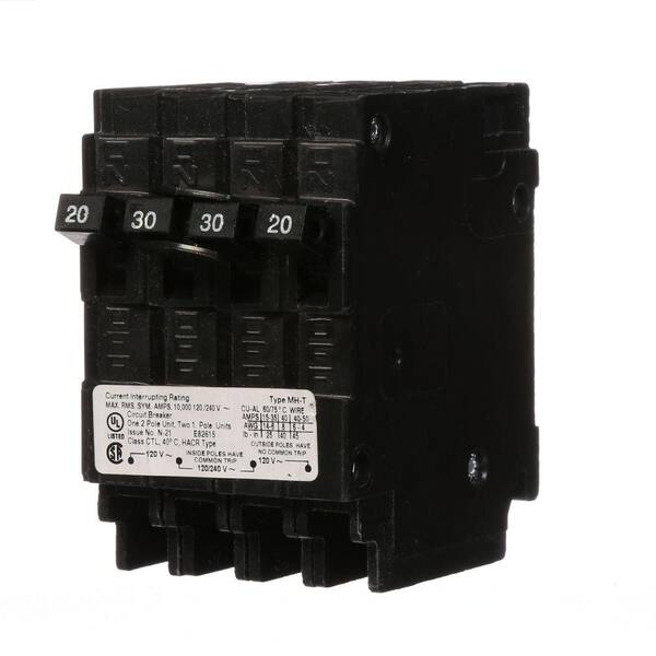 Murray Triplex Two Outer 20 Amp Single-Pole and One Inner 30 Amp Double-Pole-Circuit Breaker