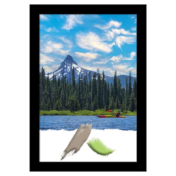 Amanti Art Basic Black Narrow Wood Picture Frame Opening Size 20x30 in.
