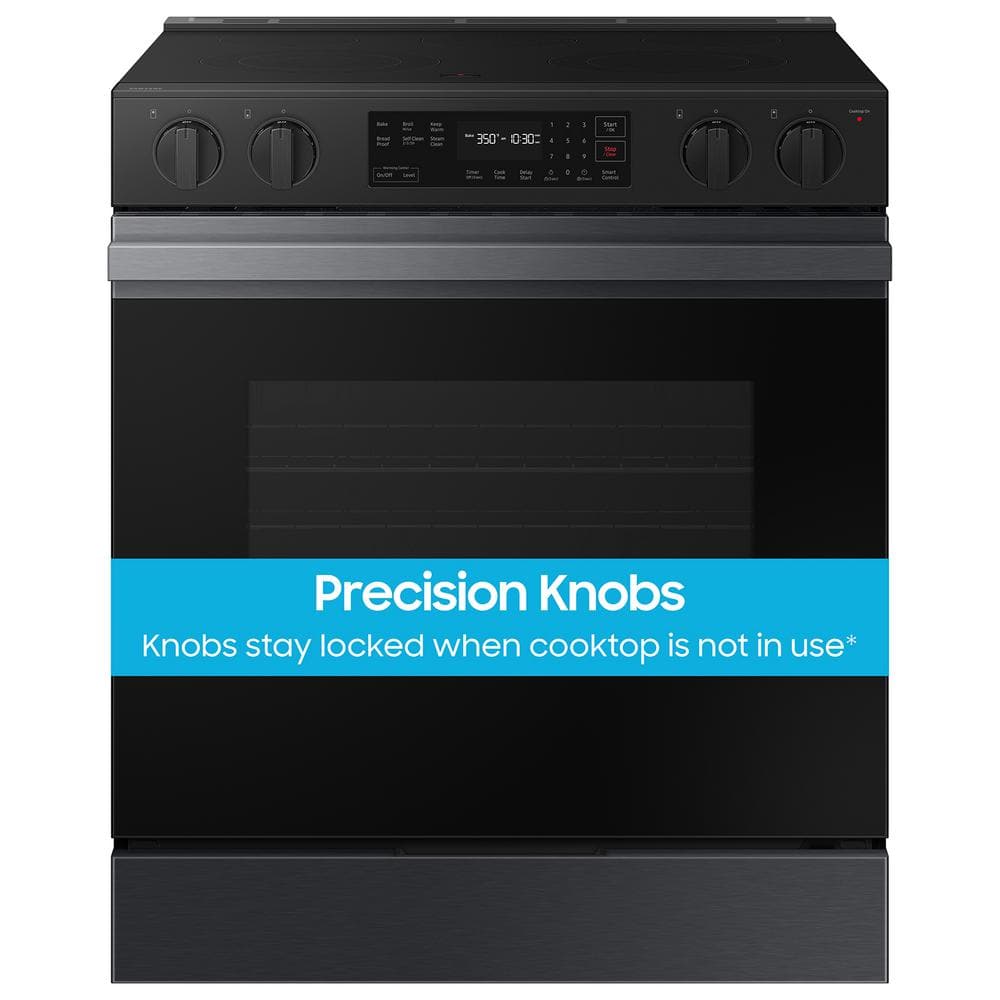 Bespoke 30 in. 6.3 cu. ft. 5 Burner Element Smart Slide-In Electric Range w