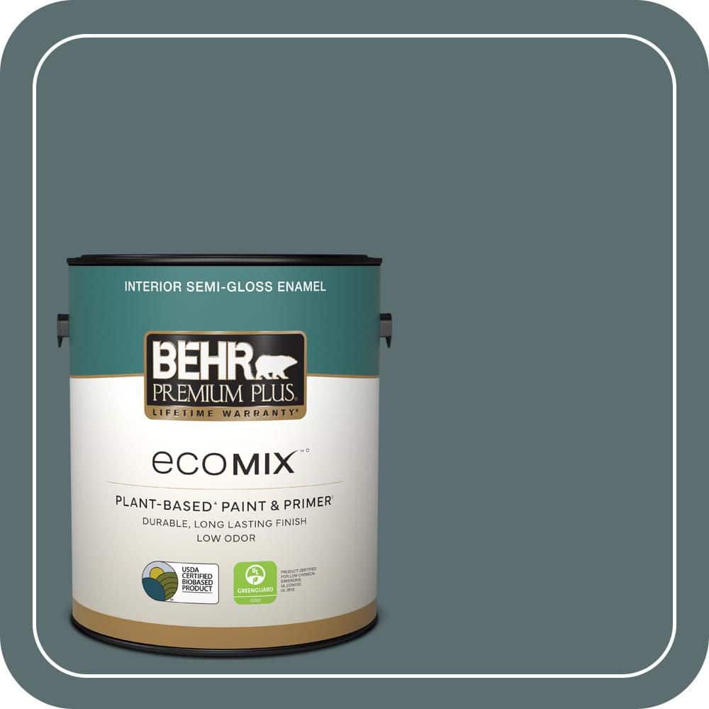 1 gal. #ECC-58-3 Unreal Teal Semi-Gloss Enamel EcoMix Plant-Based Interior Paint & Primer price history on PriceWatchPro