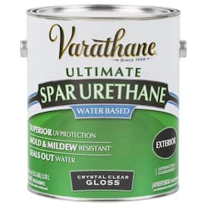1 gal. Clear Gloss Water-Based Exterior Spar Urethane (2-Pack)