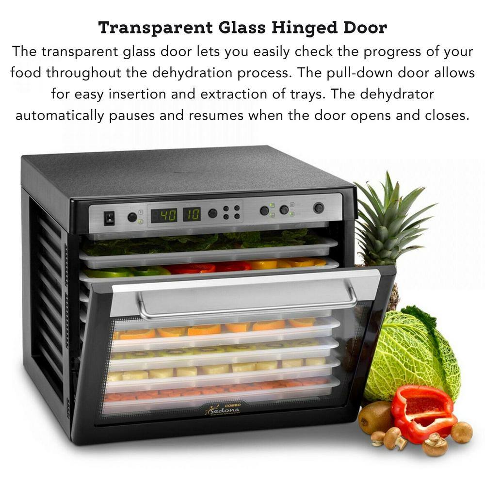 Tribest Sedona Combo Food Dehydrator with BPA-Free Plastic Trays – Black
