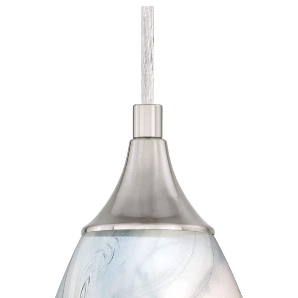 Milano Satin Nickel Mini Pendant with Marble Swirl Glass