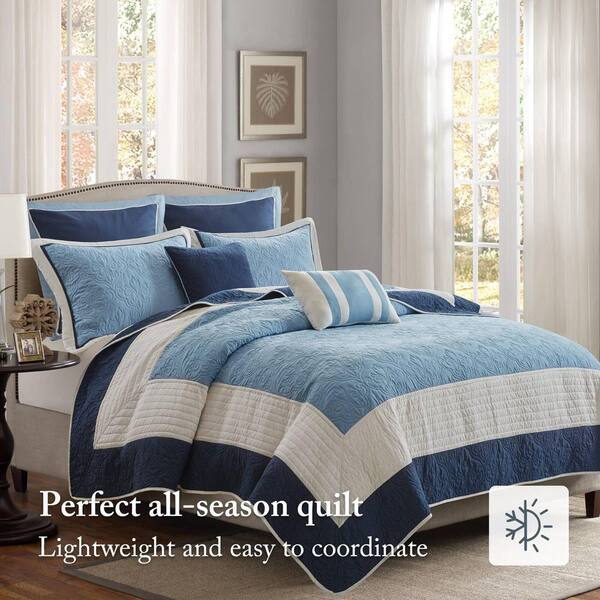 Madison Park Danville 7-Piece Navy Microfiber Full/Queen