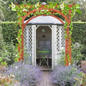Solid Wood Garden Arch Pergola Trellis for Climbing Plants,Outdoor Wedding Arch