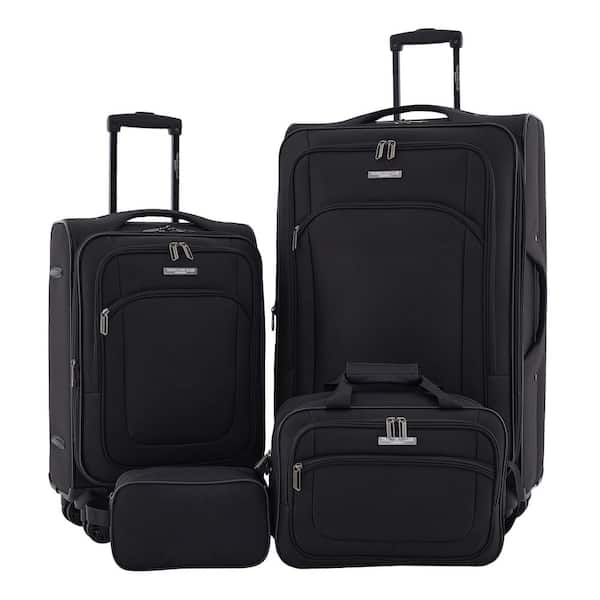 Travelers Club 4-Piece Expandable Black Upright Rolling ...