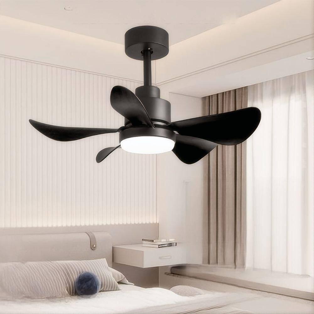 28 in. Smart Indoor Black Low Profile Ceiling Fan with LED Light price history on PriceWatchPro