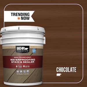 5 gal. #ST-129 Chocolate Semi-Transparent Waterproofing Exterior Wood Stain and Sealer