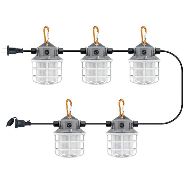 50 ft. 75W LED Construction String Lights,7500LM 110-277V Plug-in Work Lights for Jobsite, Renovation,Patio, Outdoor Use