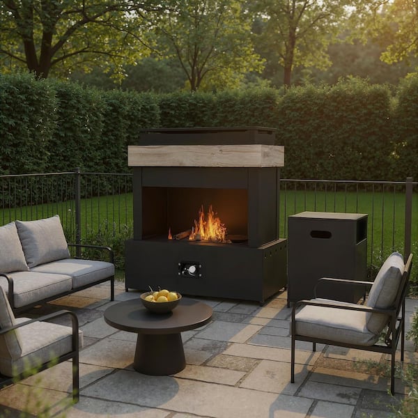 43 in. 50000BTU Propane Fire Pit Table Modern Outdoor Gas Fire Table