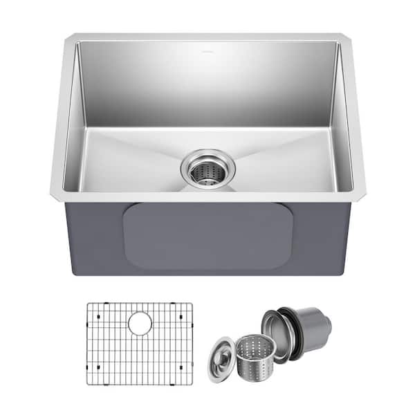 Standart PRO 33 in. Undermount 50/50 Double Bowl 16 Gauge Satin Stainless Steel Kitchen Sink with Accessories