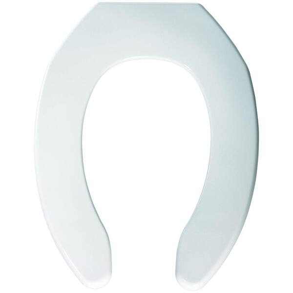 BEMIS Check Hinge Elongated Open Front Toilet Seat in White