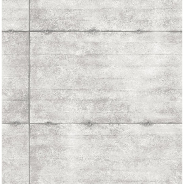 A-Street Prints Reuther Grey Smooth Concrete Paper Strippable Roll (Covers 56.4 sq. ft.)