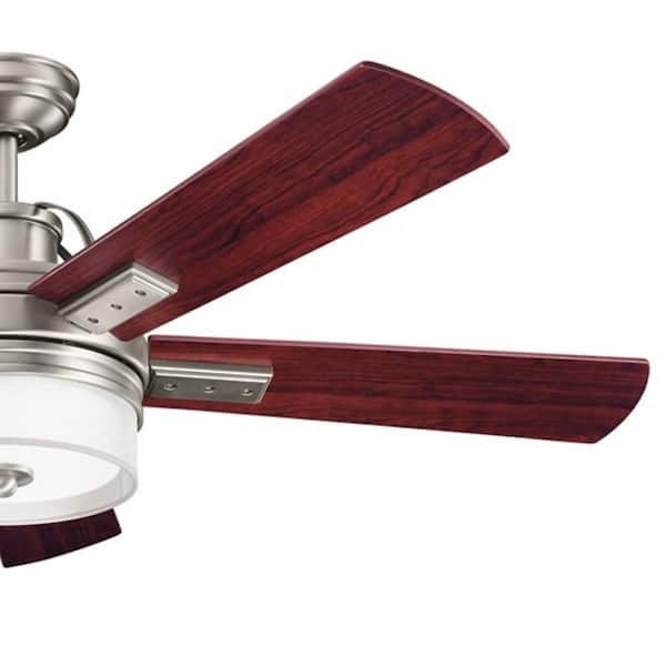 Lacey II 52 in. Integrated LED Indoor Antique Pewter Downrod Mount Ceiling Fan with Light Kit and Wall Control