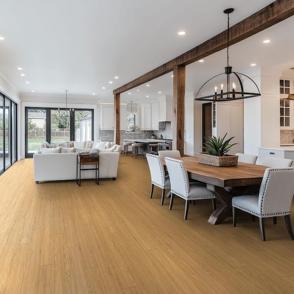 East Over Brown Natural Oak 22 MIL x 5 in. W x 48 in. L Waterproof Click Lock Luxury Vinyl Flooring (18.33 sq.ft. /Case)