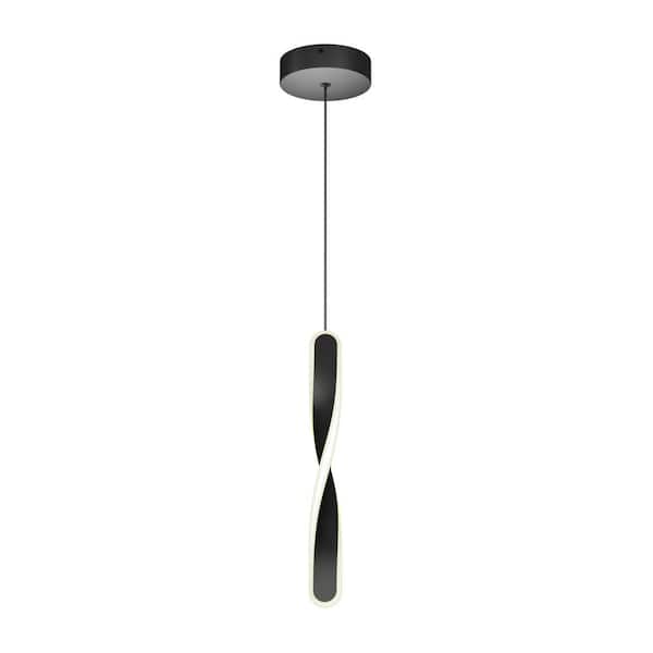 Artika Finley 13 Watt Integrated Led Black Modern Hanging Pendant Light For Kitchen Island