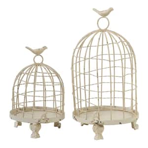 Stella Cages with Bird Finial (Set of 2)